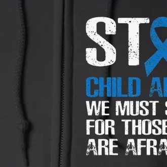 Child Abuse Prevention Awareness Month Blue Ribbon Butterfly Full Zip Hoodie