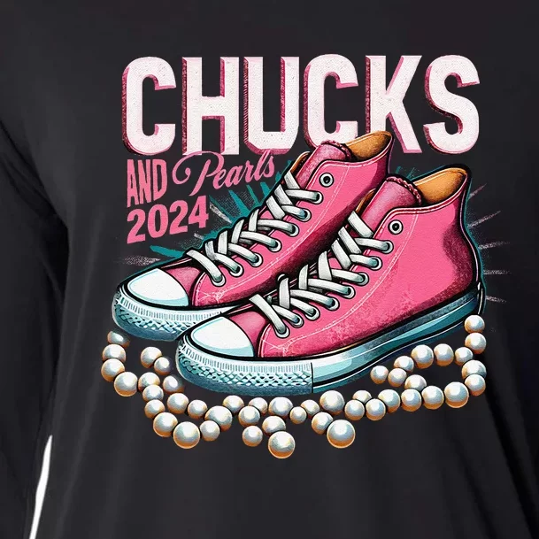 Chucks And Pearls 2024 Kamala Harris Election Day 2024 Cooling Performance Long Sleeve Crew