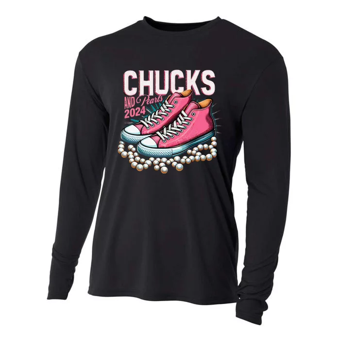 Chucks And Pearls 2024 Kamala Harris Election Day 2024 Cooling Performance Long Sleeve Crew