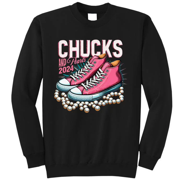 Chucks And Pearls 2024 Kamala Harris Election Day 2024 Tall Sweatshirt