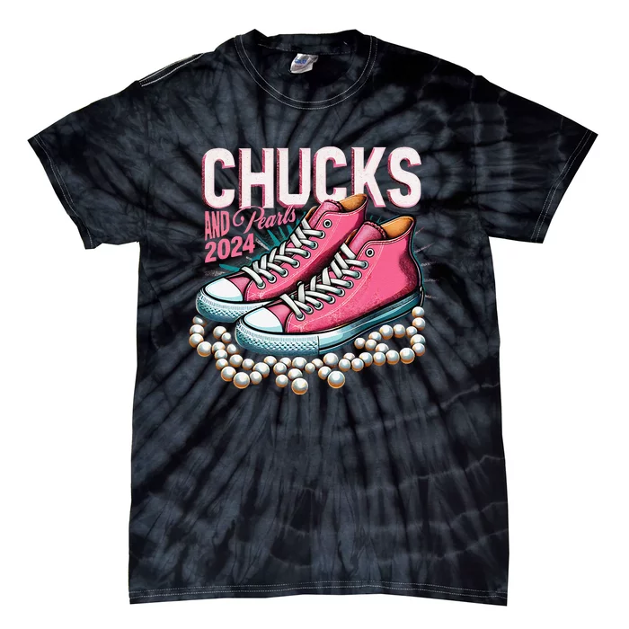 Chucks And Pearls 2024 Kamala Harris Election Day 2024 Tie-Dye T-Shirt