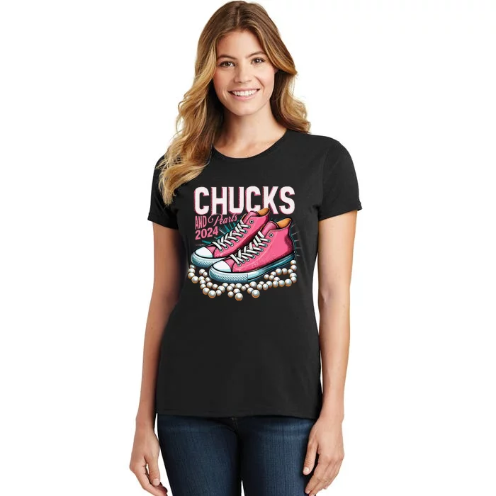 Chucks And Pearls 2024 Kamala Harris Election Day 2024 Women's T-Shirt