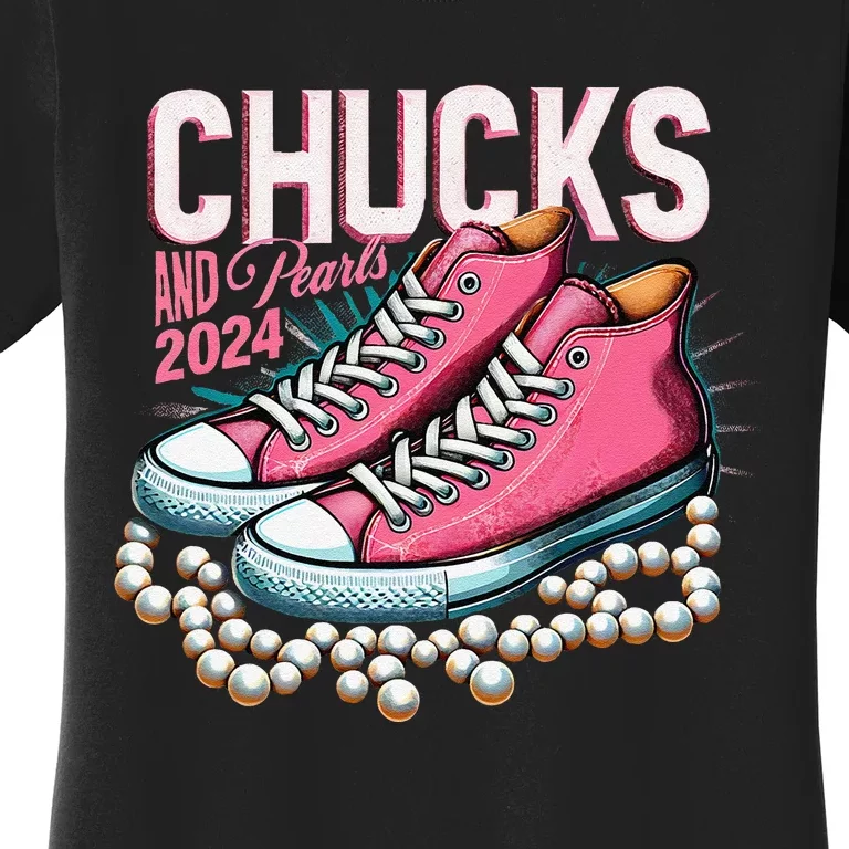 Chucks And Pearls 2024 Kamala Harris Election Day 2024 Women's T-Shirt