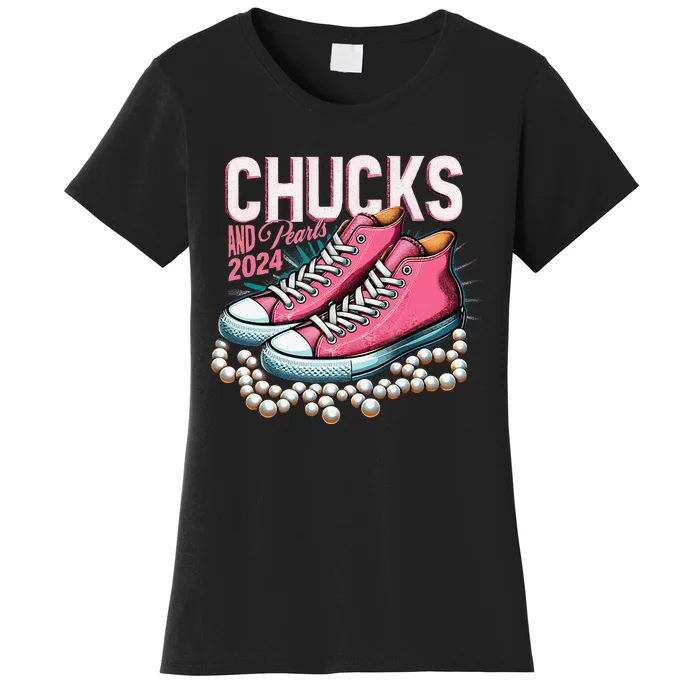 Chucks And Pearls 2024 Kamala Harris Election Day 2024 Women's T-Shirt