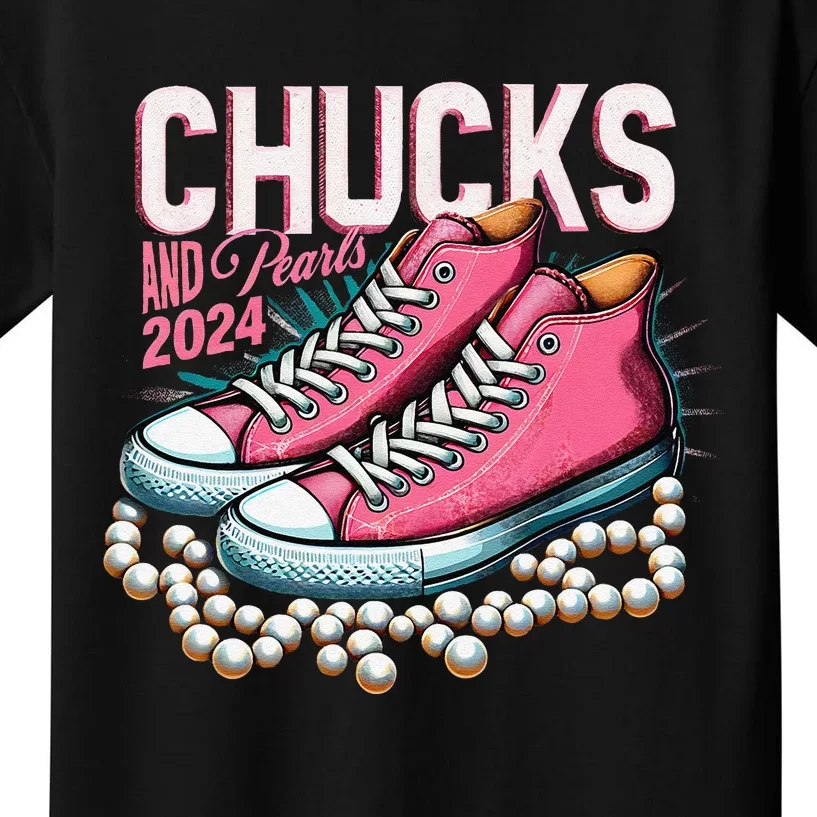 Chucks And Pearls 2024 Kamala Harris Election Day 2024 Kids T-Shirt