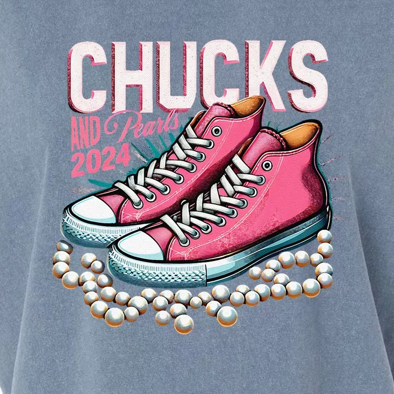 Chucks And Pearls 2024 Kamala Harris Election Day 2024 Garment-Dyed Women's Muscle Tee