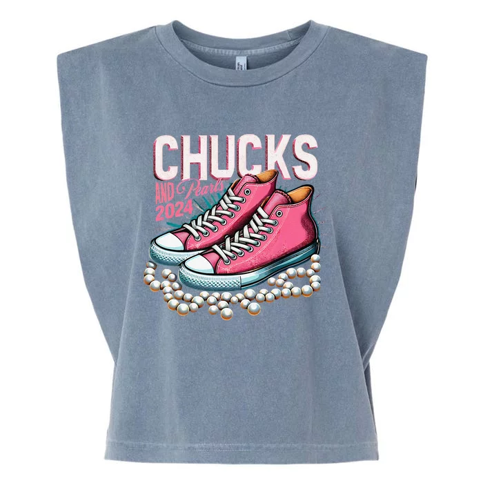 Chucks And Pearls 2024 Kamala Harris Election Day 2024 Garment-Dyed Women's Muscle Tee