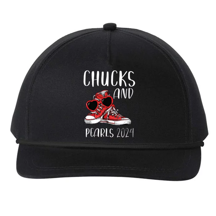 Chucks And Pearls Im With Her Kamala 2024 Snapback Five-Panel Rope Hat