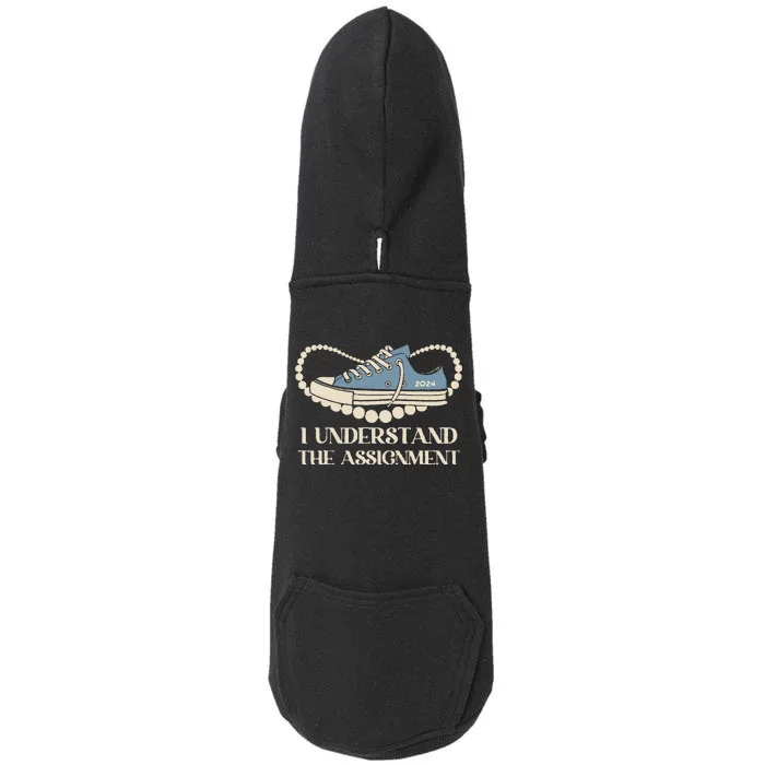 Chucks And Pearls I Understand The Assignment Harris2024 Doggie 3-End Fleece Hoodie