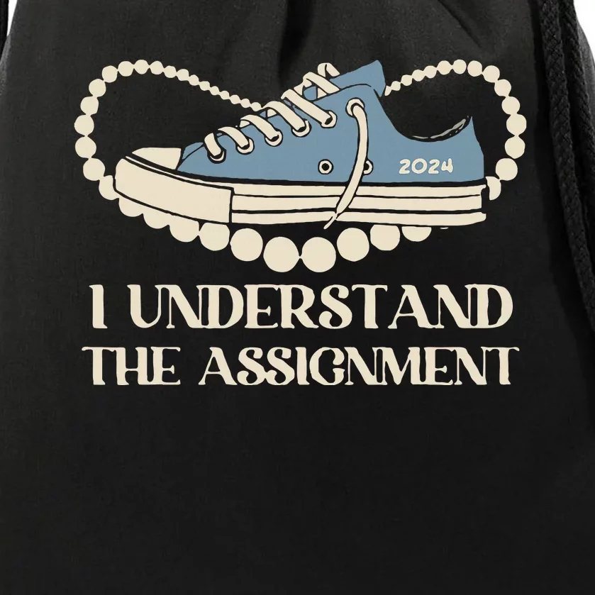 Chucks And Pearls I Understand The Assignment Harris2024 Drawstring Bag