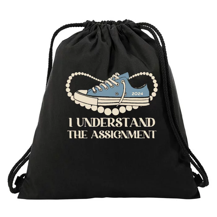 Chucks And Pearls I Understand The Assignment Harris2024 Drawstring Bag