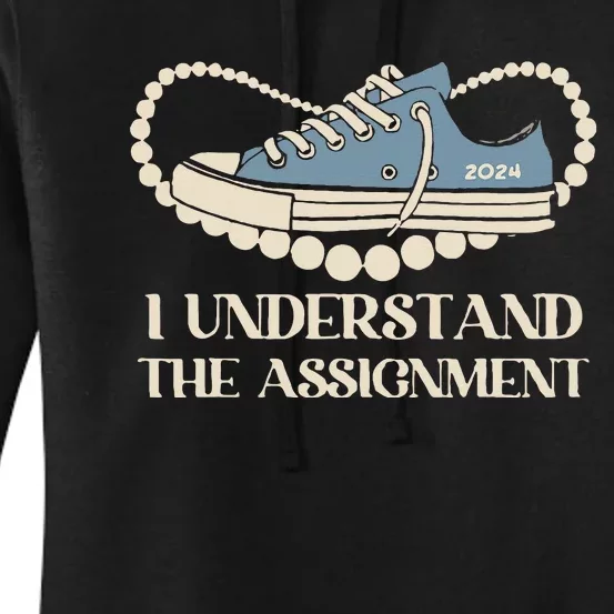 Chucks And Pearls I Understand The Assignment Harris2024 Women's Pullover Hoodie