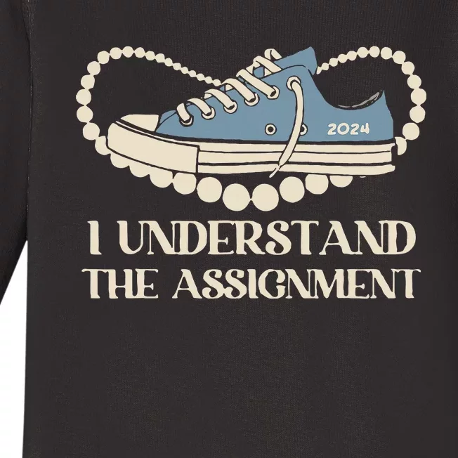 Chucks And Pearls I Understand The Assignment Harris2024 Baby Long Sleeve Bodysuit