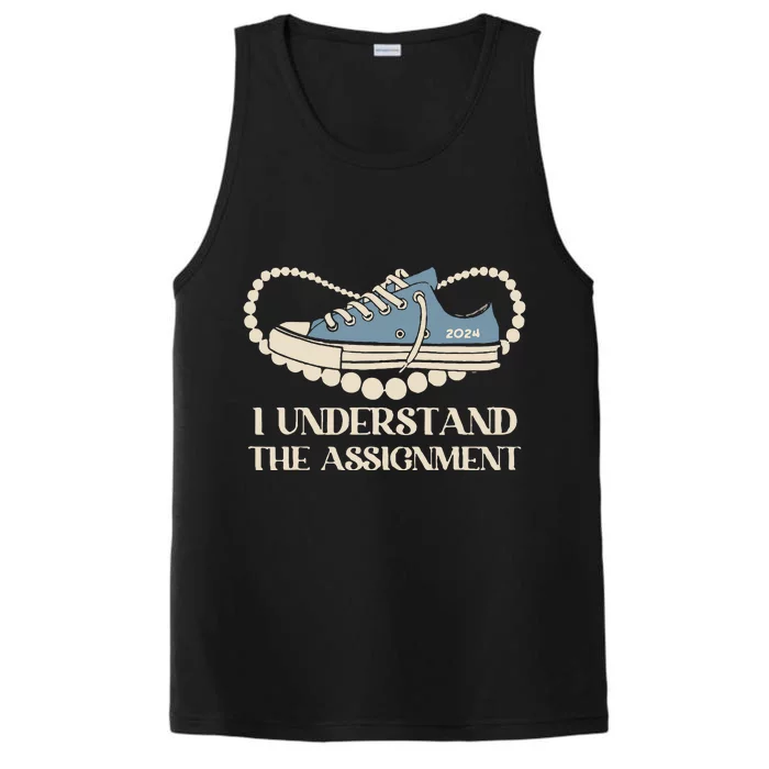 Chucks And Pearls I Understand The Assignment Harris2024 Performance Tank