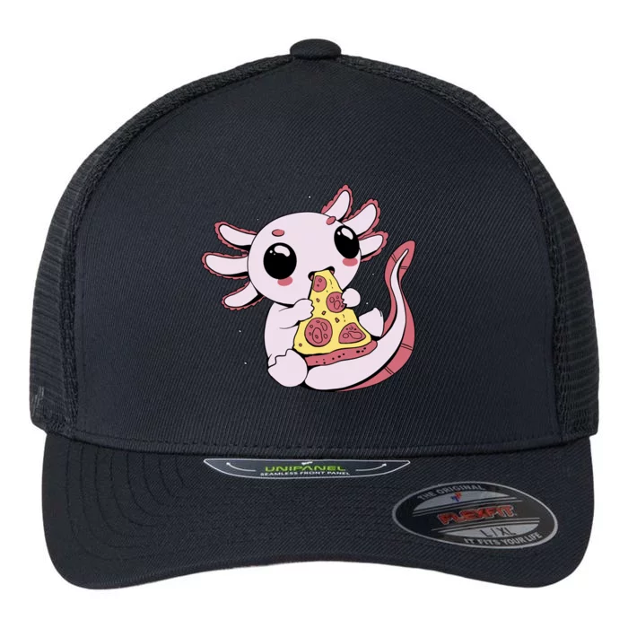 Cute Axolotl Pizza Lover Flexfit Unipanel Trucker Cap