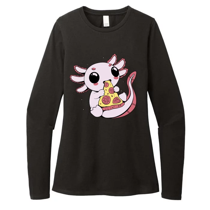 Cute Axolotl Pizza Lover Womens CVC Long Sleeve Shirt