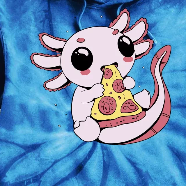 Cute Axolotl Pizza Lover Tie Dye Hoodie