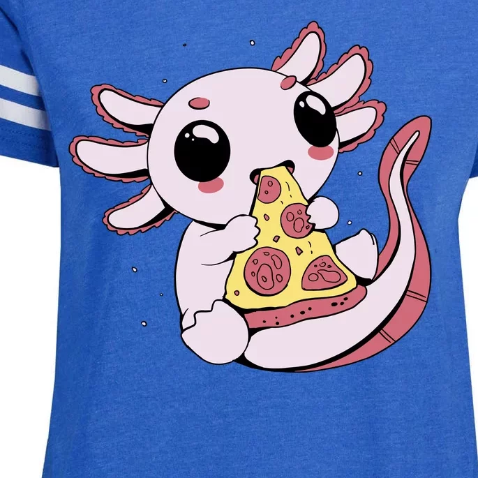 Cute Axolotl Pizza Lover Enza Ladies Jersey Football T-Shirt