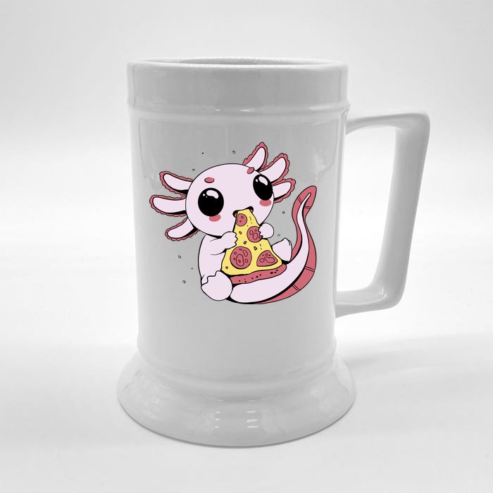 Cute Axolotl Pizza Lover Front & Back Beer Stein