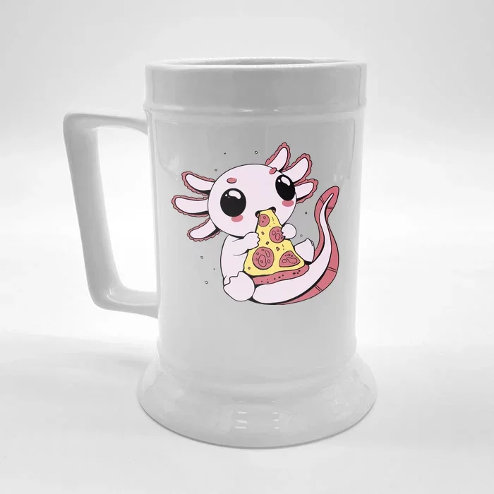 Cute Axolotl Pizza Lover Front & Back Beer Stein