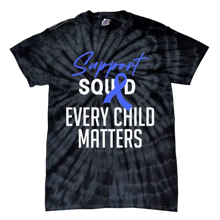 Child Abuse Prevention Awareness Month Blue Ribbon Trex Tie-Dye T-Shirt