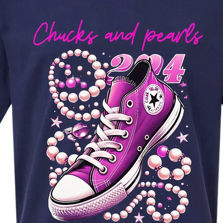 Chucks And Pearls Kamala Harris 2024 For President Sueded Cloud Jersey T-Shirt