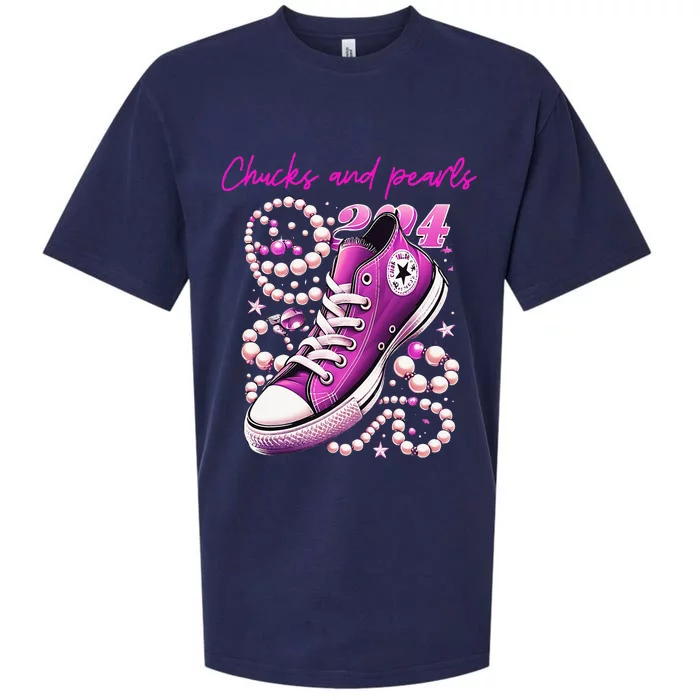 Chucks And Pearls Kamala Harris 2024 For President Sueded Cloud Jersey T-Shirt