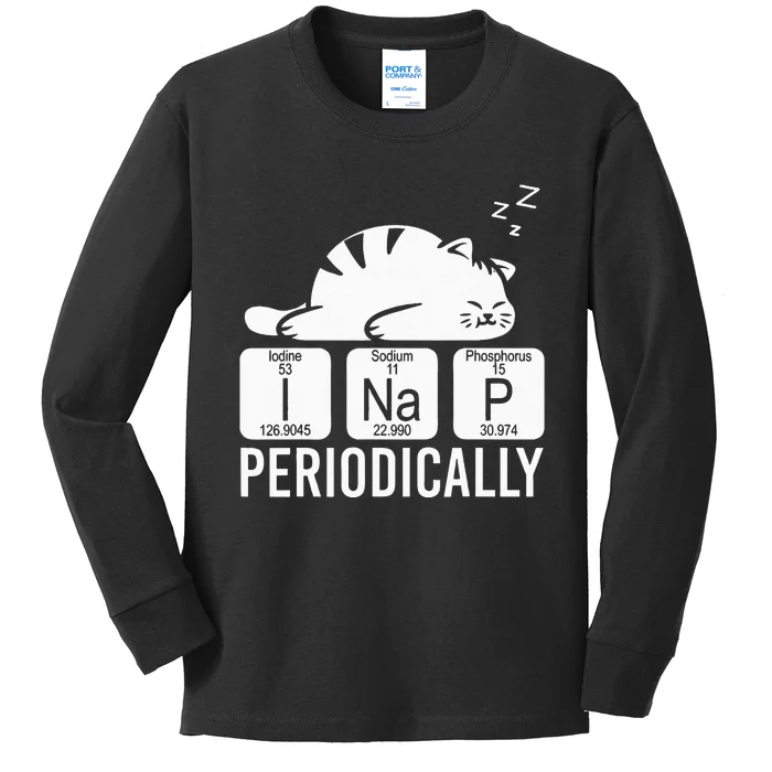 Cute Animal Periodic Table Funny Chemist Gift Cat Chemistry Kids Long Sleeve Shirt