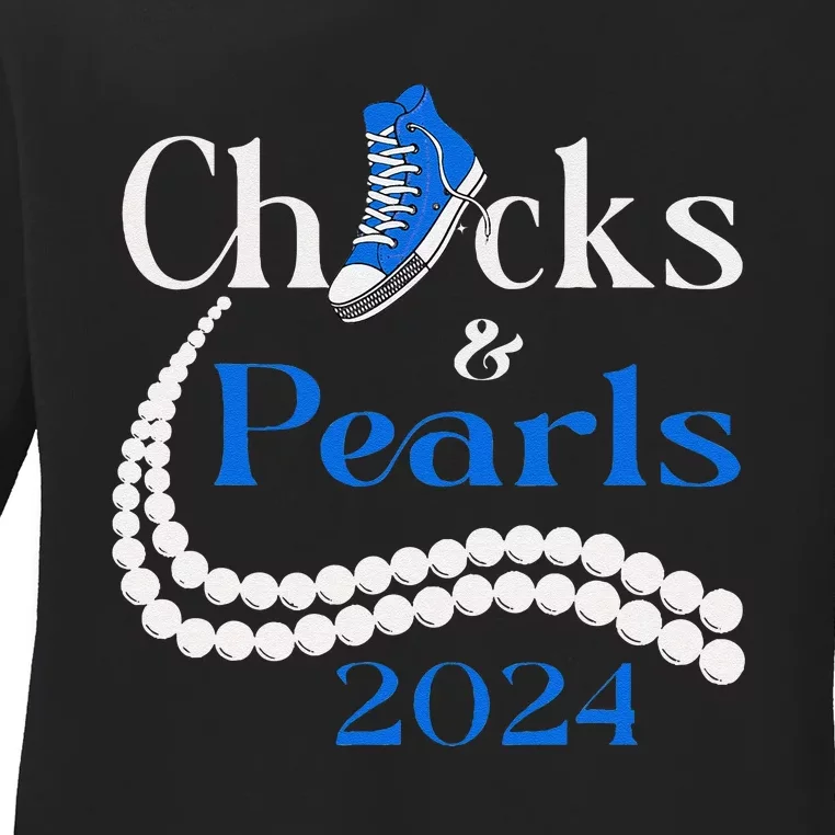 Chucks And Pearls I Understand The Assignment 2024 Gift Ladies Long Sleeve Shirt