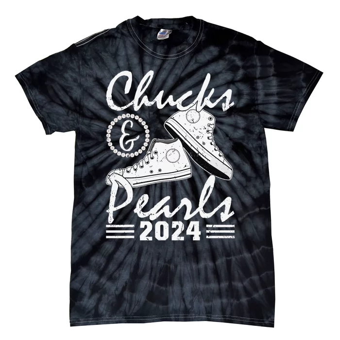 Chucks And Pearls Kamala Harris 2024 Usa Election 2024 Tie-Dye T-Shirt