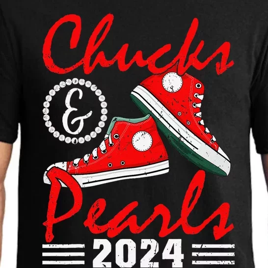 Chucks And Pearls Kamala Harris 2024 Usa Election 2024 Pajama Set