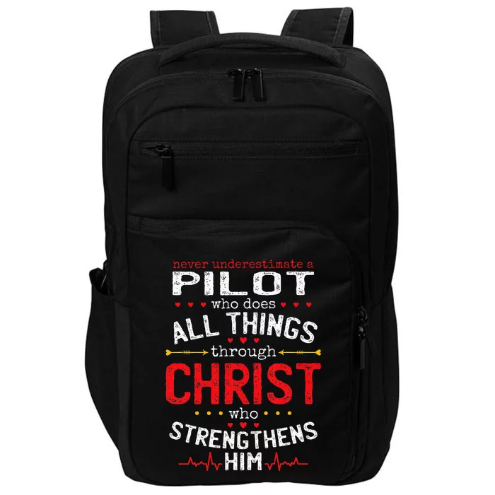 Christian Aviation Pilot And Christianity Airplane Lover Impact Tech Backpack