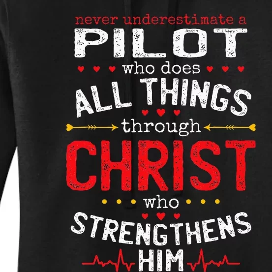 Christian Aviation Pilot And Christianity Airplane Lover Women's Pullover Hoodie