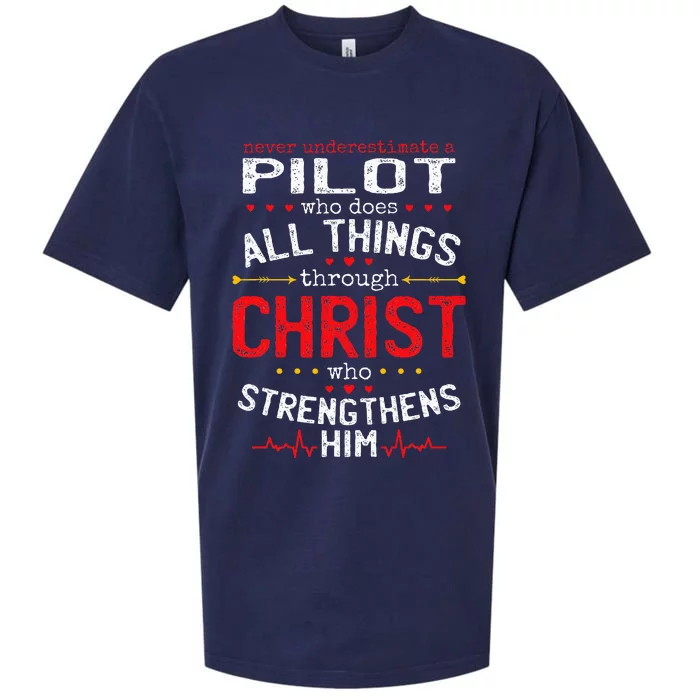 Christian Aviation Pilot And Christianity Airplane Lover Sueded Cloud Jersey T-Shirt