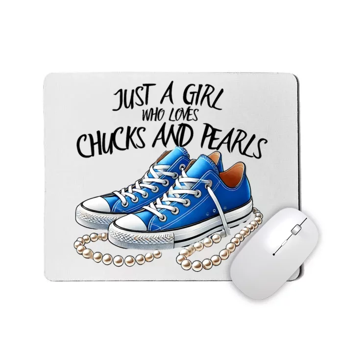 Chuck And Pearls Just A Girl Who Loves Chucks And Pearls Mousepad