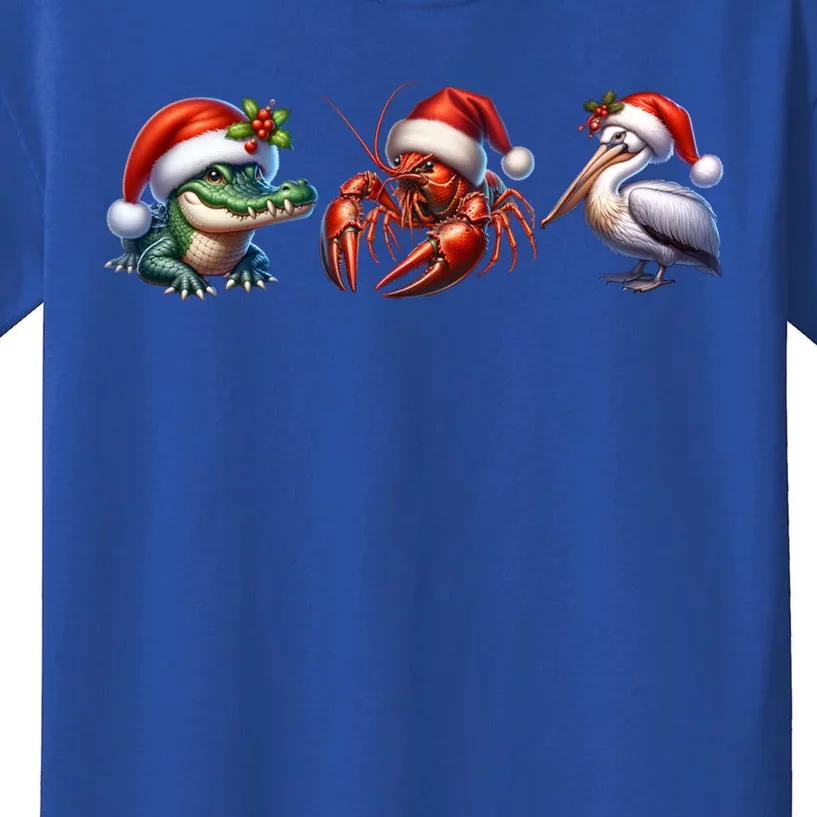 Christmas Alligator Pelican Crawfish Xmas Tree 2025 Meaningful Gift Kids T-Shirt