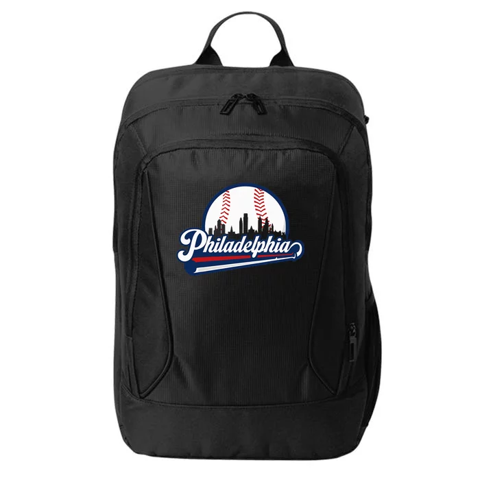 Cityscape Art Print Philadelphia Skyline in Bold Typography City Backpack