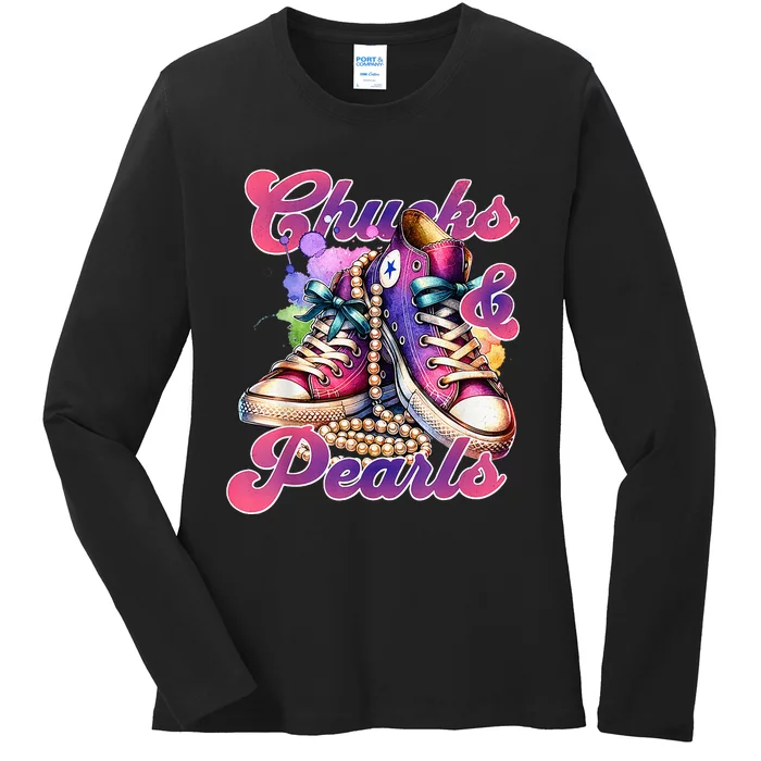 Chucks And Pearls 2024 Ladies Long Sleeve Shirt