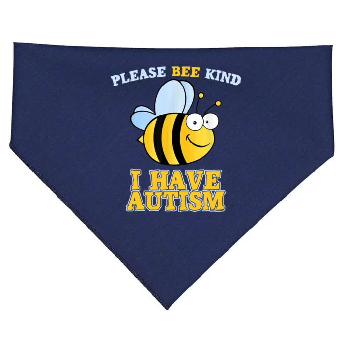 Cute Autism - Please Bee Kind I Have Autism USA-Made Doggie Bandana