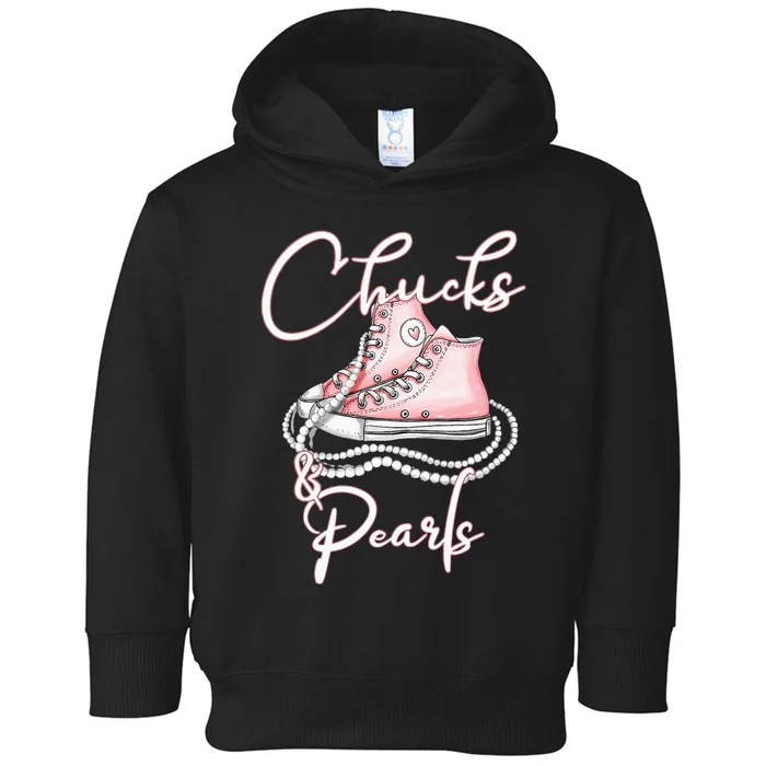 Chucks And Pearls Toddler Hoodie