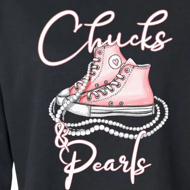 Chucks And Pearls Cropped Pullover Crew