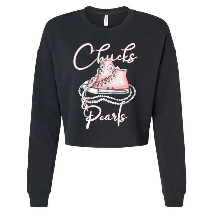 Chucks And Pearls Cropped Pullover Crew