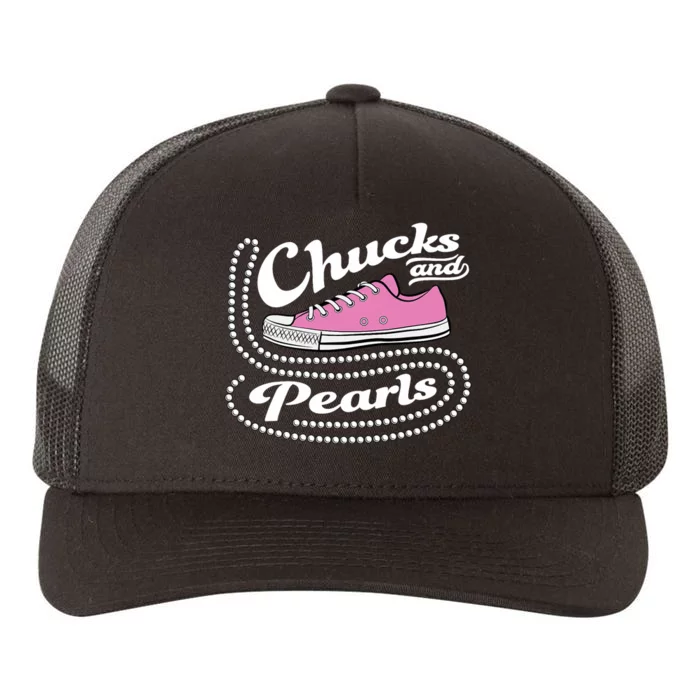 Chucks And Pearls Madam 2024 Women American Yupoong Adult 5-Panel Trucker Hat