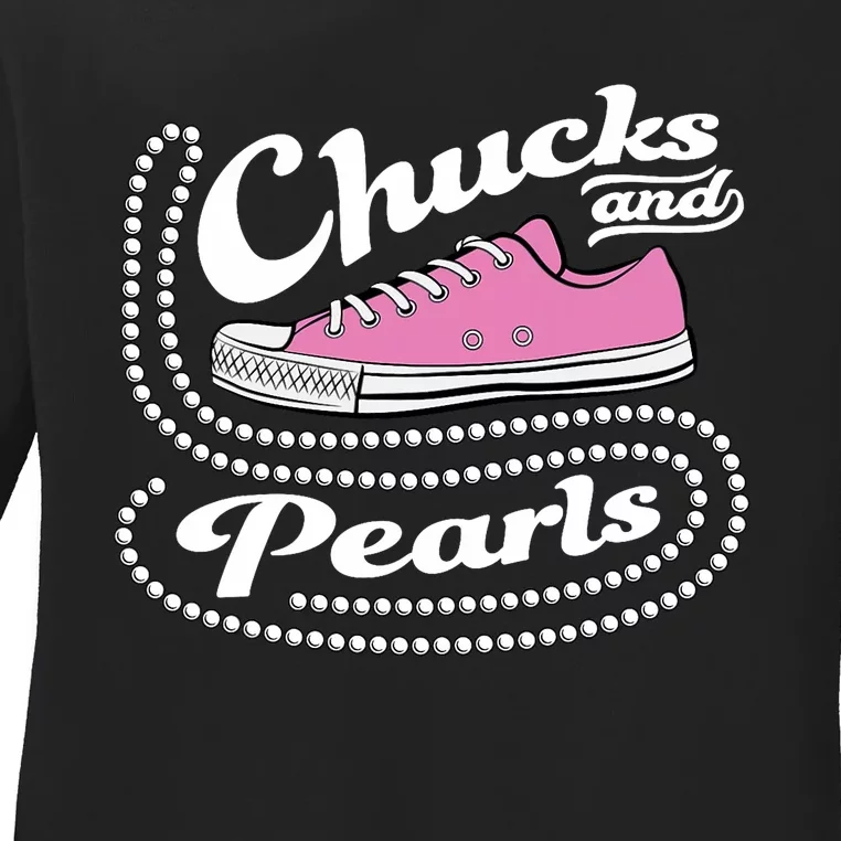 Chucks And Pearls Madam 2024 Women American Ladies Long Sleeve Shirt