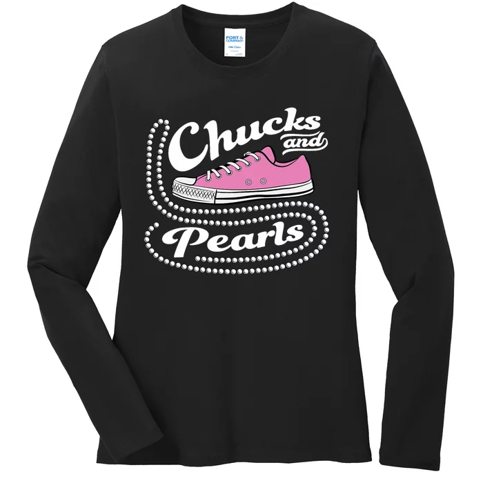 Chucks And Pearls Madam 2024 Women American Ladies Long Sleeve Shirt