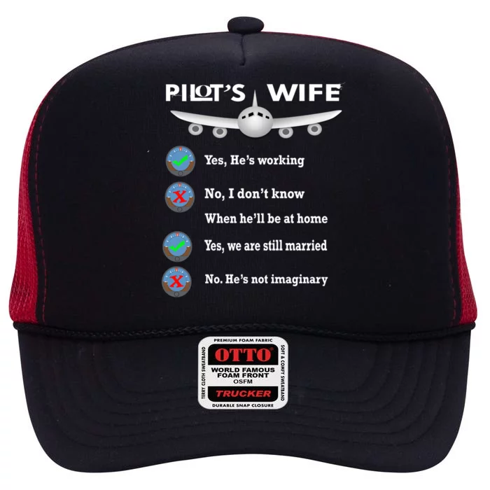 Commercial Airline Pilot Wife Gift High Crown Mesh Trucker Hat