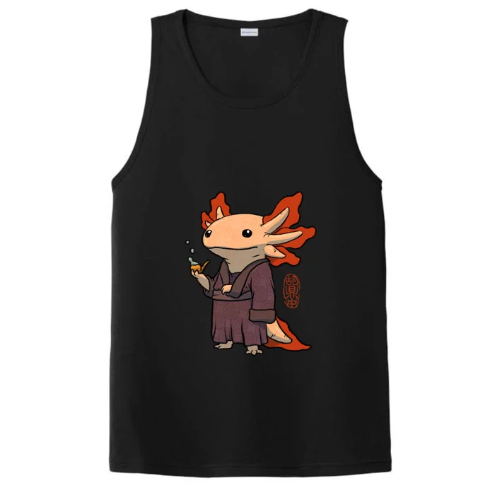 Cute Axolotl Philosopher Performance Tank