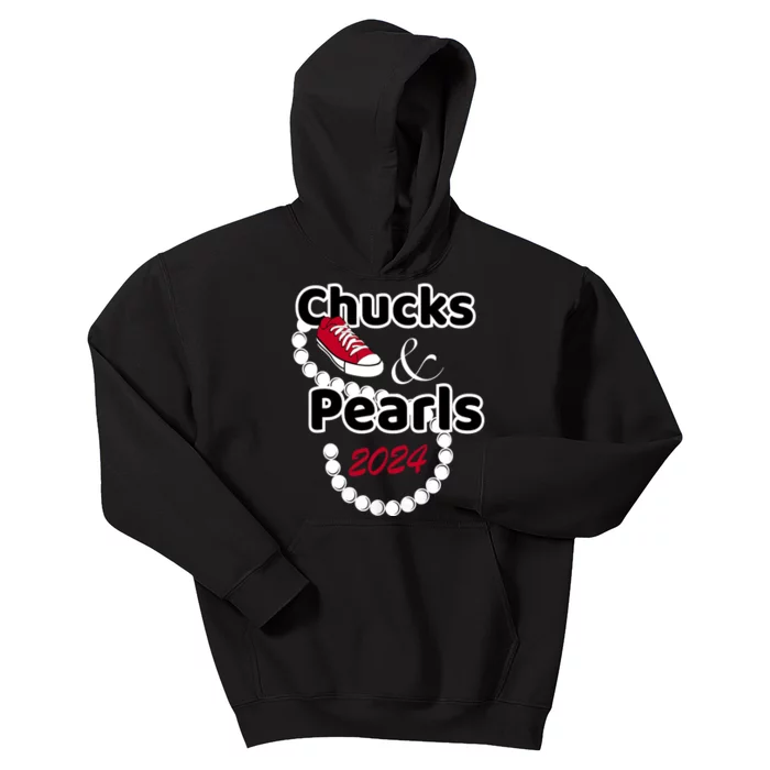 Chucks And Pearls 2024 Chucks And Pearls Cute Women 2024 Kids Hoodie