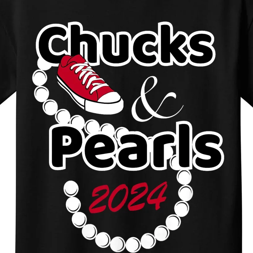 Chucks And Pearls 2024 Chucks And Pearls Cute Women 2024 Kids T-Shirt