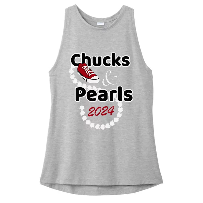 Chucks And Pearls Cute Women 2024 Ladies Tri-Blend Wicking Tank